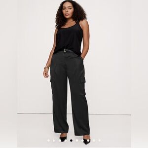 NWT Banana Republic High Rise Italian Satin Cargo Pants